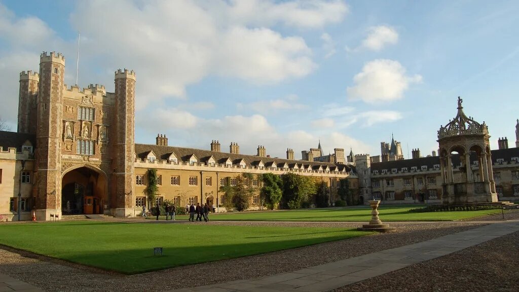 The Great Court of Trinity College Cambridge is pictured at the university of Cambridge, on October 29, 2009.