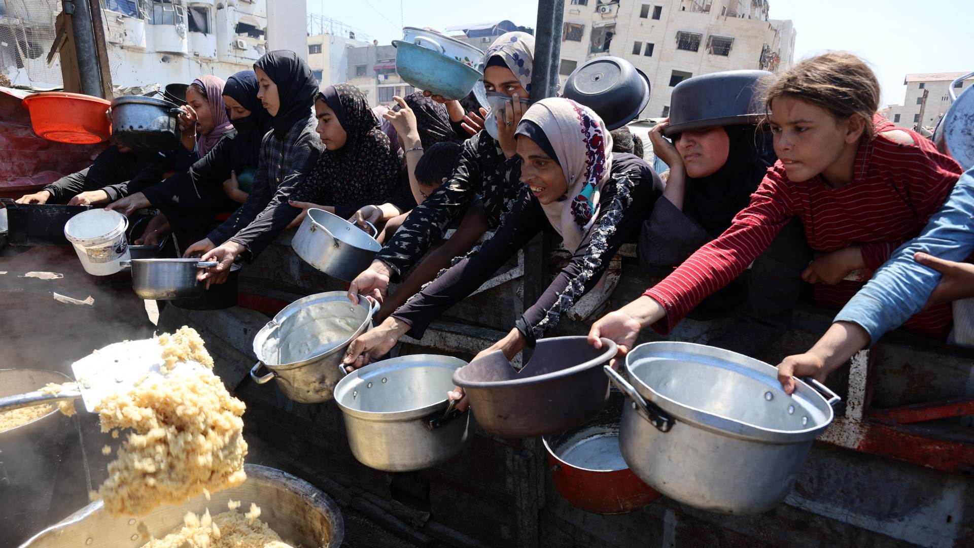 Gaza City food queue