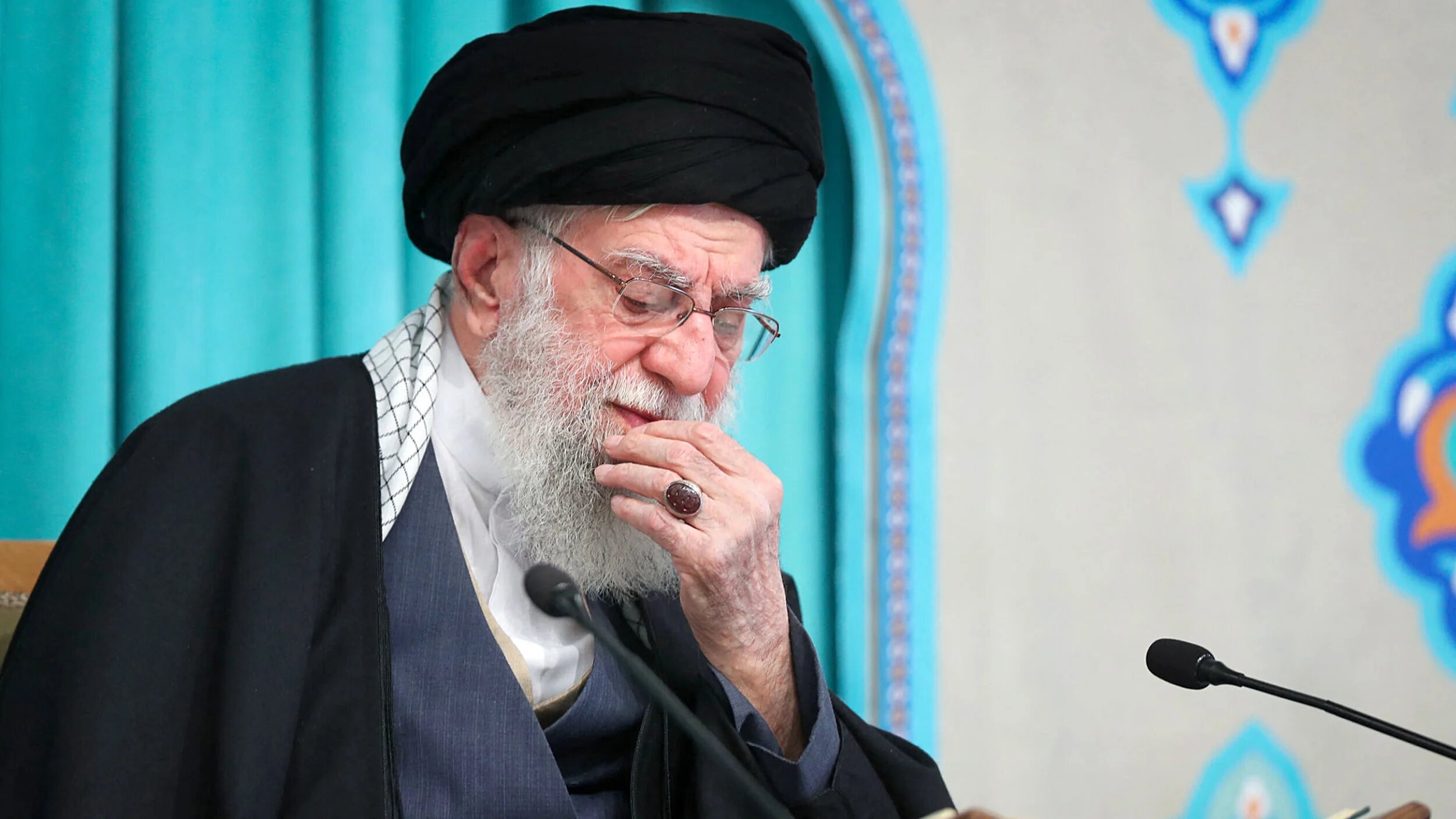 Iran's Supreme Leader Ayatollah Ali Khamenei at a religious gathering in Tehran on 19 February 2026 (AFP/handout)