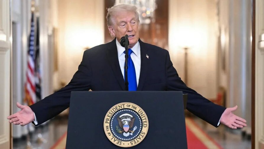 US President Donald Trump speaks at the White House on 23 February 2026 (Saul Loeb/AFP)