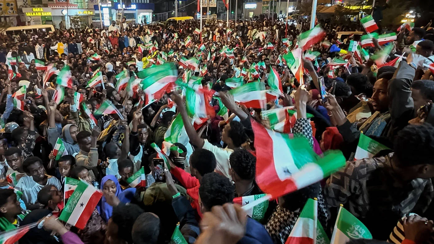 Residents in Hargeisa  celebrate Israel’s recognition of Somaliland on 26 December 2025 (AFP)